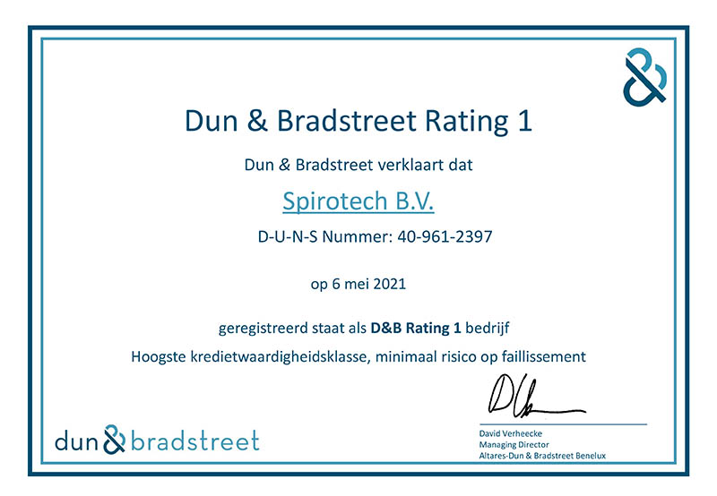 Spirotech - Dun & Bradstreet Rating 1